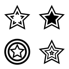 Stars Flat Icon Set Isolated On White Background