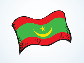 Flag of Mauritania. Vector drawing icon