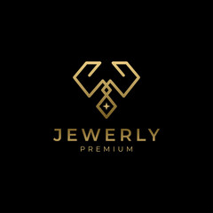 Obraz premium Geometrical diamond jewelry logo design inspiration