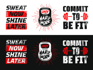Grunge Creative Typography Strong Sport Vector. Fitness Gym Inspiration Quote t-shirt print, emblem, logo. Motivational vector illustration for Gym Training. Elements for posters, banners, wallpapers.