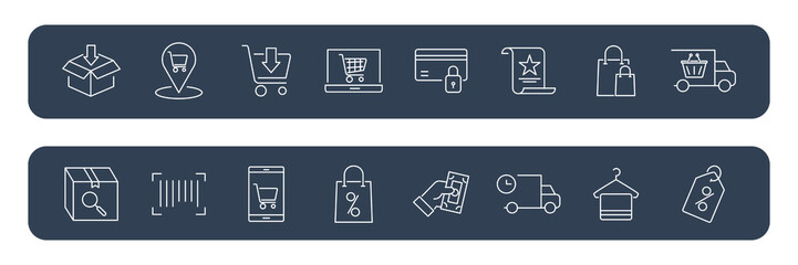 shopping icons set . shopping pack symbol vector elements for infographic web 