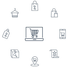 shopping icons set . shopping pack symbol vector elements for infographic web 