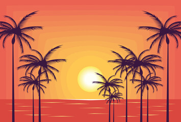 beach seascape sunset