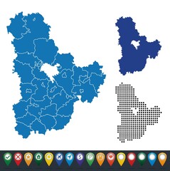 Obraz premium Set maps of Kiev region