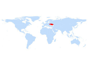 Ukraine position on world map