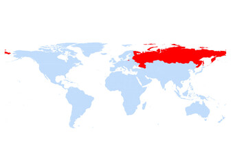 Russia's position on the world map