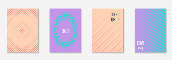 Minimalist trendy cover with line geometric elements and shapes.
