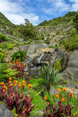 waterfall in the mountains