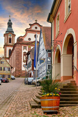 Fototapeta na wymiar Ettenheim in Baden (Ortenaukreis) Altstadt, Rathaus und Kirche