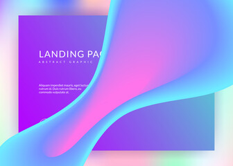 Liquid fluid with dynamic elements and shapes. Landing page.
