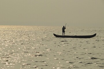 Naklejka premium boat on the beach