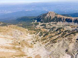 Aerial view Around Polezhan peak, Pirin Mountain, Bulgaria