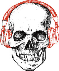 Skull With Headphones