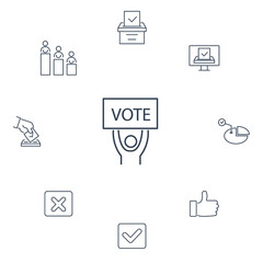 Voting and Election icons set . Voting and Election pack symbol vector elements for infographic web