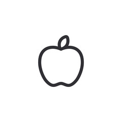 Apple icon. Fruit icon. Ripe fruit. Fresh fruits. Logo template. Food icon. Symbol of vegetarianism. Healthy food. Proper nutrition. Delicious fresh fruit. Apple line icon. Apple silhouette.