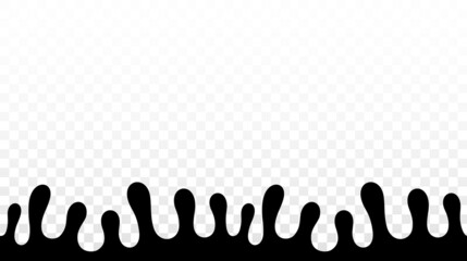 Paint dripping. Dripping liquid. Paint flows. Current paint, stains. Current drops. Current inks. Vector illustration. Flowing liquid. Stencil drops. Paint splatter. Molten chocolate. Seamless pattern