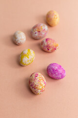 Colorful hand painted Easter eggs