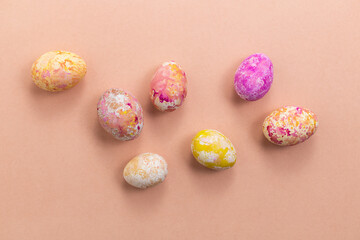 Colorful hand painted Easter eggs