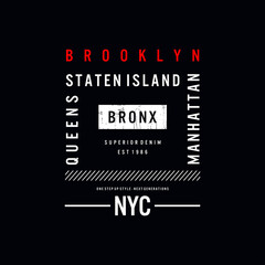 brooklyn typography for print t shirt
