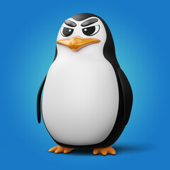 Cute penguin, cute animal, 3d rendering illustration