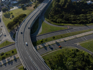 Green Line and BR 277 in Curitiba Parana Brazil.