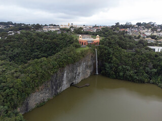 Fototapeta na wymiar Aerial image of Tangua Park in Curitiba Parana Brazil.