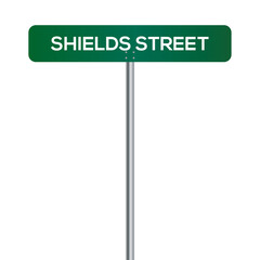 Shield Street Street Sign on white background