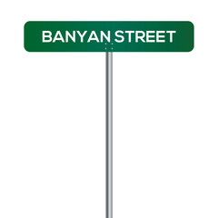 Banyan Street Street Sign on white background