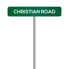 Christian Road Street Sign on white background