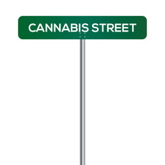 Cannabis Street Street Sign on white background