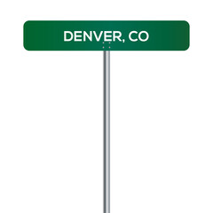 Denver, CO Street Sign on white background