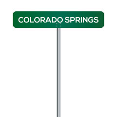 Colorado Springs Street Sign on white background