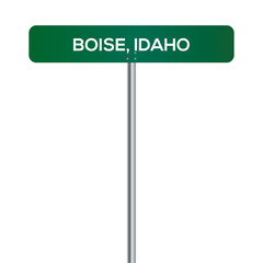 Boise Idaho, Street Sign on white background