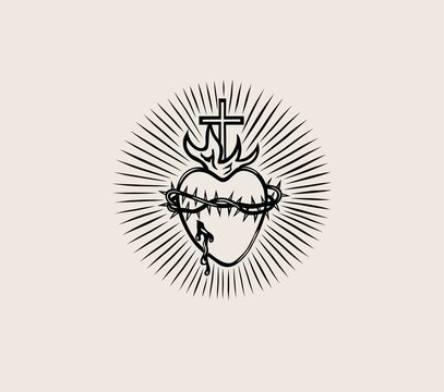recommend clip art: Sacred Heart of Jesus Icon, art vector design