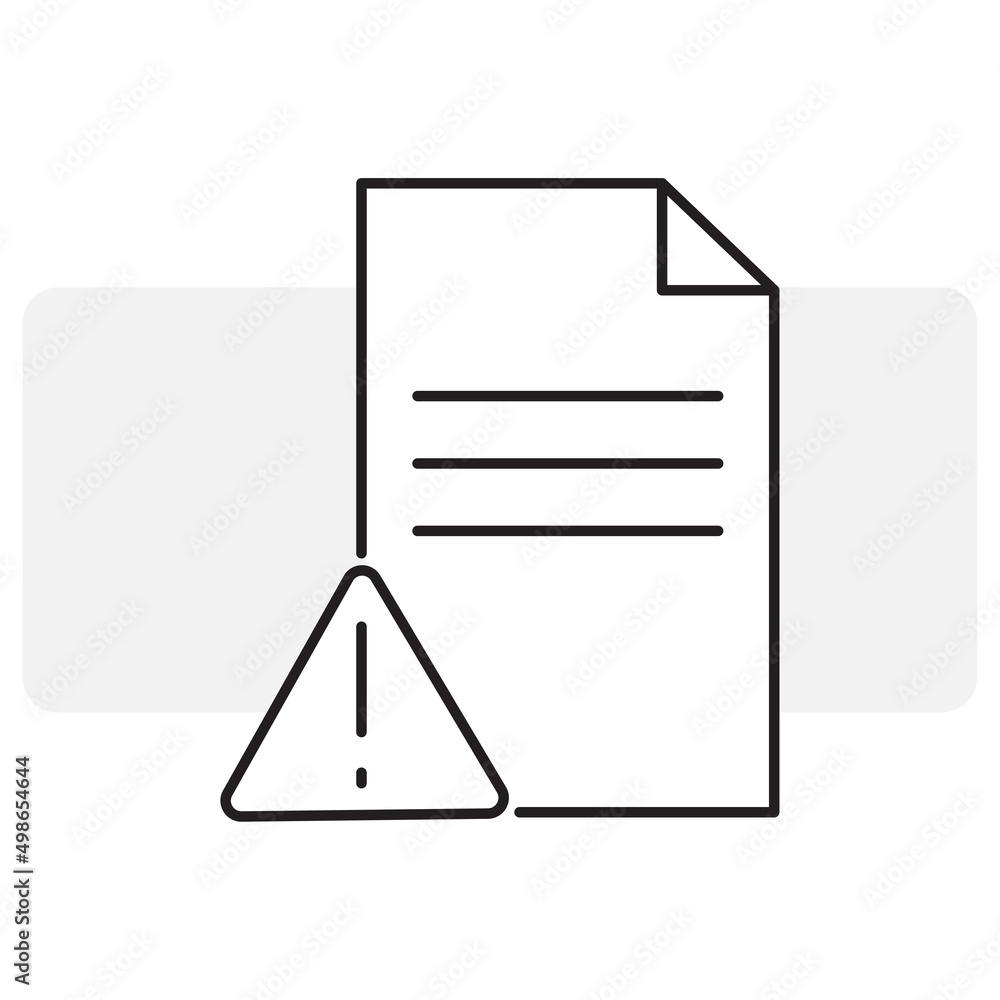 Poster document exclamation mark icon in flat style. check mark icon. vector illustration. stock image.