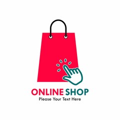 Online shop logo design template illustration