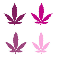 Purple Pot Leafs on White