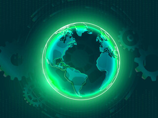 2d illustration abstract world concept