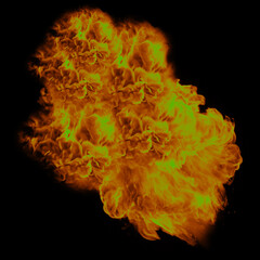 fire in a black background