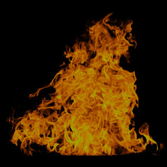 fire in a black background