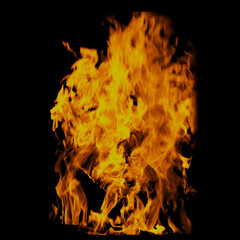 fire in a black background