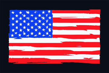 american gruge flag distort design