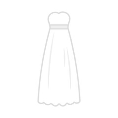 ウェディングドレスのイラスト（エンパイアライン）