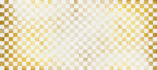 White Japanese paper with gold checkered background