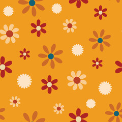 Red.flower seamless vector pattern