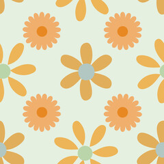 Mod flower seamless vector pattern