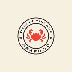 crab  seafood  vintage  logo design vector icon illustration graphic creative idea © Reza28 studios.