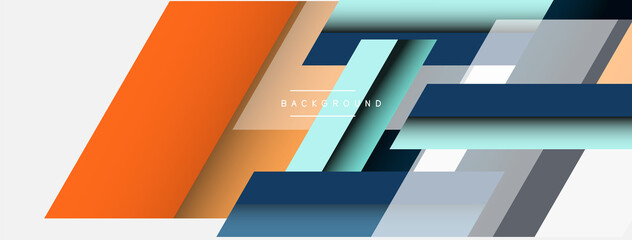 Vector background. Abstract overlapping color lines design with shadow effects. Illustration for wallpaper banner background or landing page