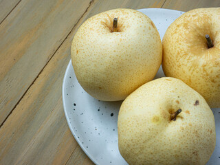 The Chinese sweet pear fresh for food or health concept