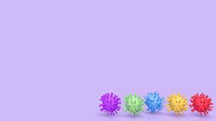 Obraz na płótnie Canvas The multi color virus for sci or medical concept 3d rendering